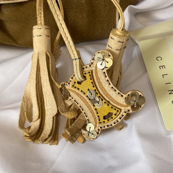 CELINE buggy canvas beige tote bag vintage - Picture 3 of 16